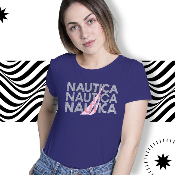 Blusa de mujer, color azul marino, con diseño. - El Pueblito