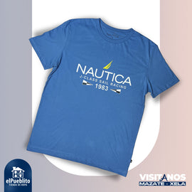 Playera de Hombre, color azul, con diseño. - El Pueblito