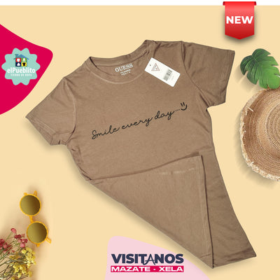 Blusa de Mujer, color café, con diseño. - El Pueblito
