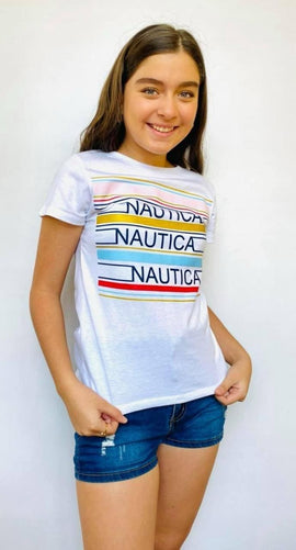 Blusa de niña, marca Nautica, con diseño. - El Pueblito