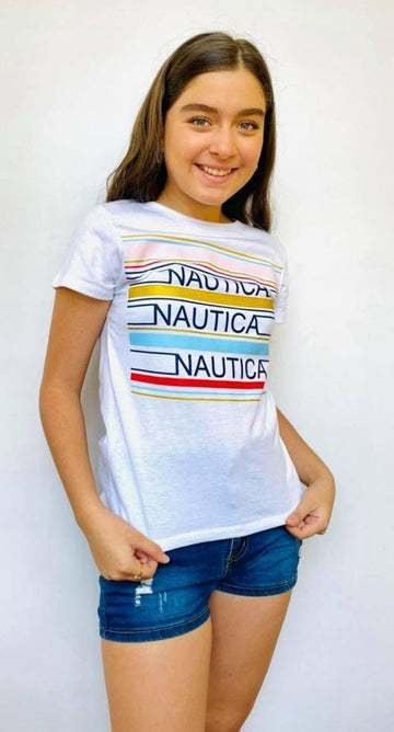 Blusa de niña, marca Nautica, con diseño. - El Pueblito