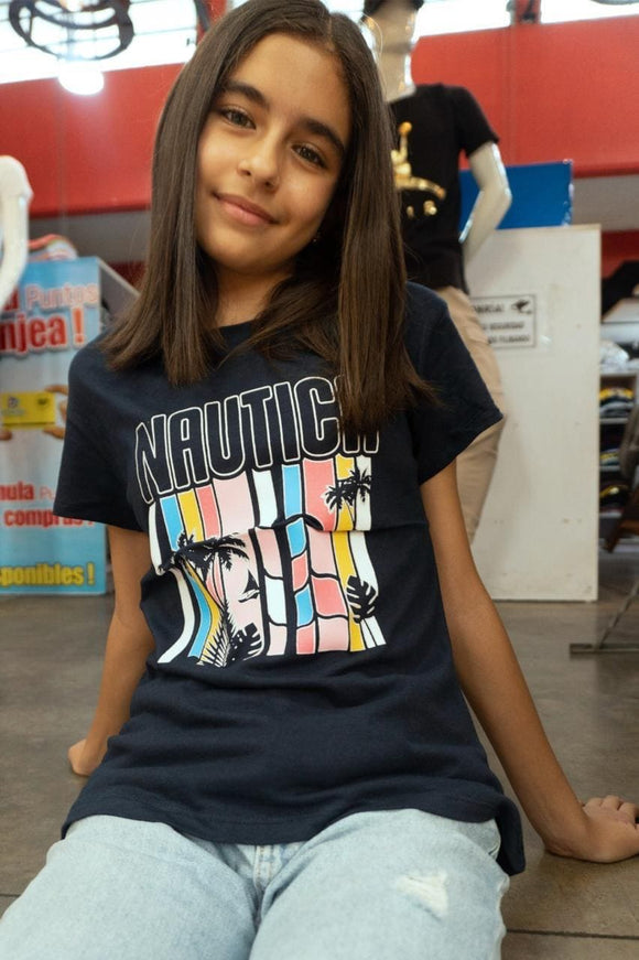 Blusa de niña, marca Nautica, con diseño. - El Pueblito