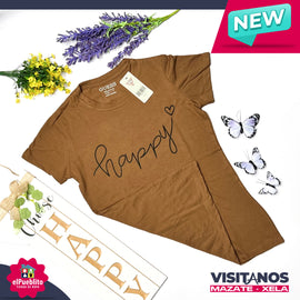 Blusa de Mujer, color café, con diseño. - El Pueblito