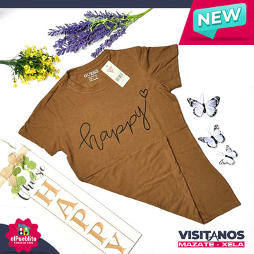 Blusa de Mujer, color café, con diseño. - El Pueblito