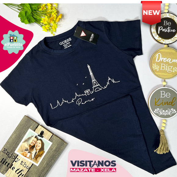 Blusa de Mujer, color azul, con diseño. - El Pueblito