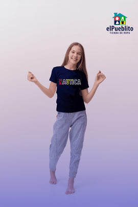 Blusa de niña, marca Nautica, con diseño. - El Pueblito