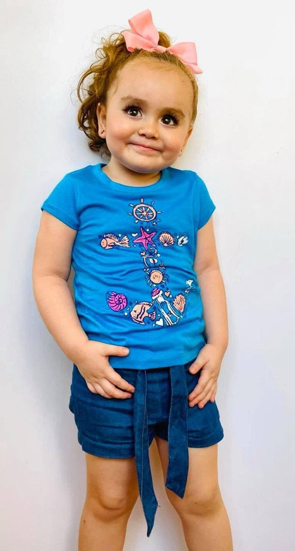 Blusa de niña, marca Nautica, con diseño. - El Pueblito