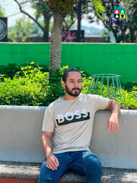 Playera de Hombre, Hugo Boss, con diseño. - El Pueblito