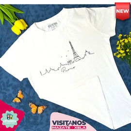 Blusa de Mujer, color blanco, con diseño. - El Pueblito