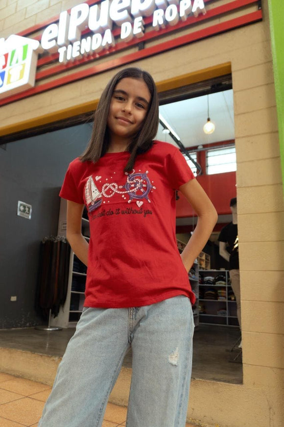 Blusa de niña, marca Nautica, con diseño. - El Pueblito