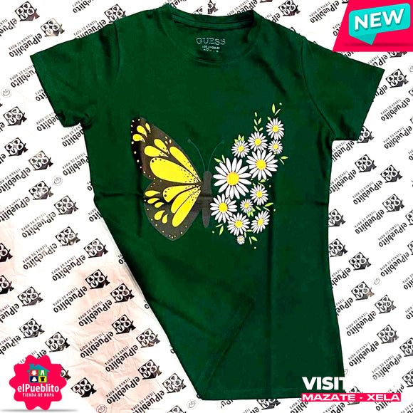 Blusa de Mujer, color verde, con diseño. - El Pueblito