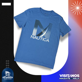 Playera de Hombre, color azul, con diseño. - El Pueblito