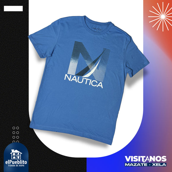 Playera de Hombre, color azul, con diseño. - El Pueblito