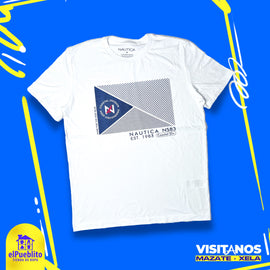 Playera de Hombre, color blanco, con diseño. - El Pueblito