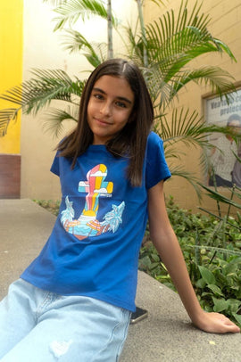 Blusa de niña, marca Nautica, con diseño. - El Pueblito