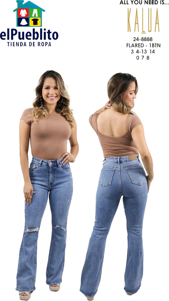 Pantalón Kalua de lona estilo "Acampanados" de mujer.