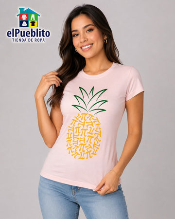 Blusa marca Guess, color rosado con diseño, 100% Algodón
