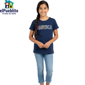 Blusa de niña, marca Nautica, con diseño.