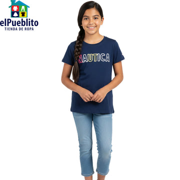 Blusa de niña, marca Nautica, con diseño.